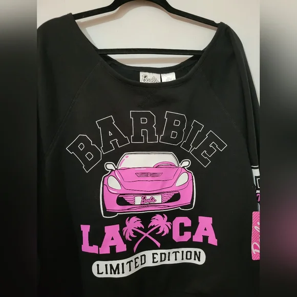NWT Barbie off the shoulder sweatshirt - Picture 2 of 3